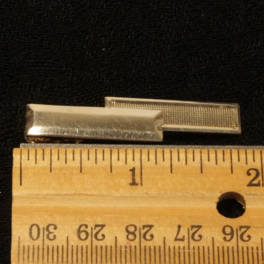 Vintage‎ Gold Tone Tie Clip Rectangular Textured Bar Classic Simple Tie Bar